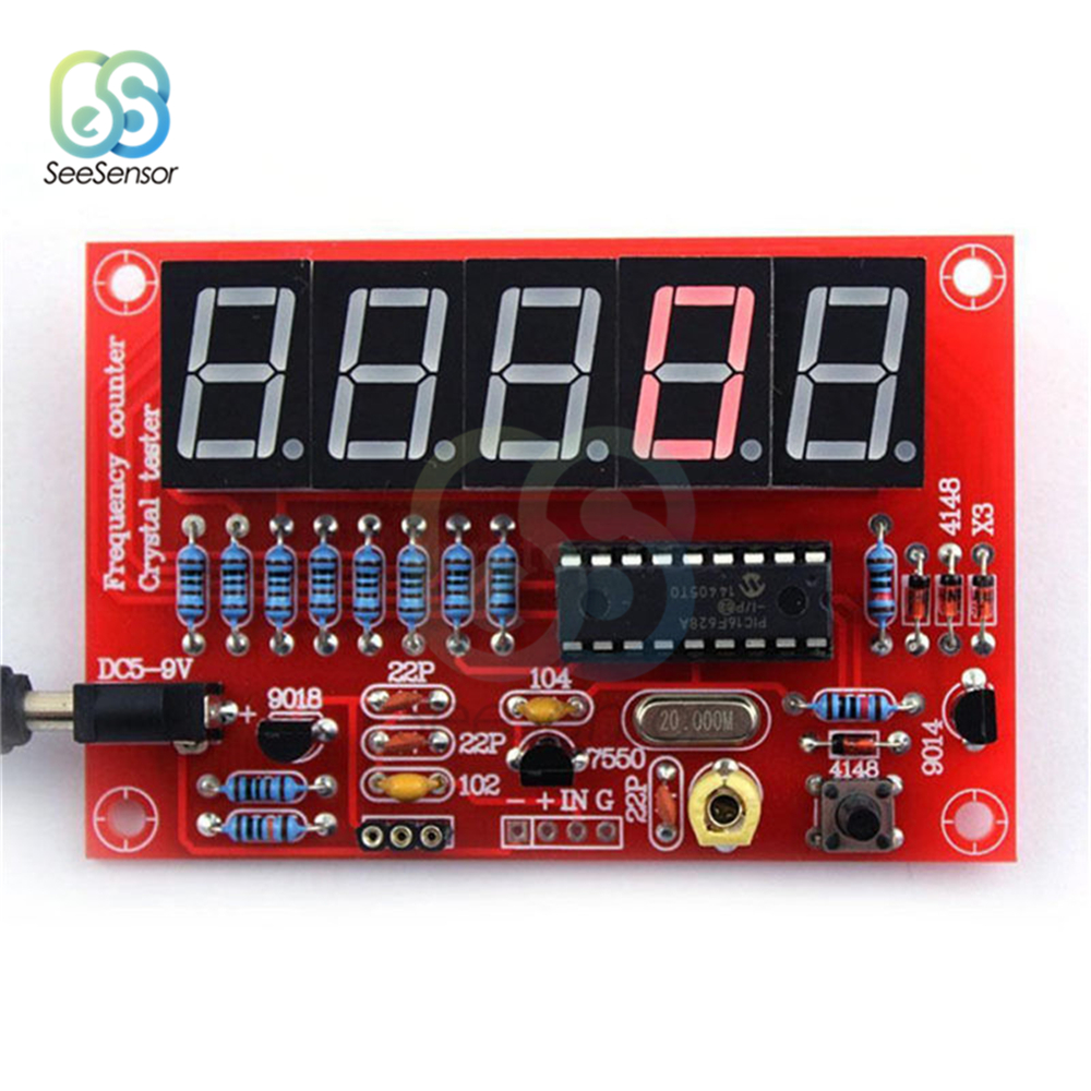 RF 1Hz-50MHz Crystal Oscillator Frequency Counter Meter Digital LED Tester Meter Digital Frequency Meter Module DIY Kits