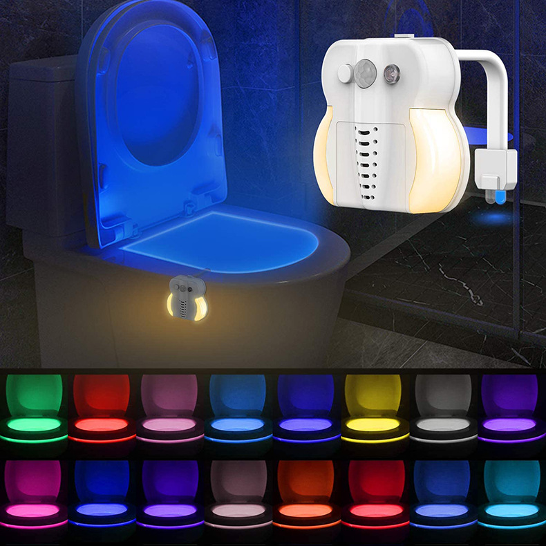 Smart PIR Motion Sensor Toilet Seat Night Light 16 Colors Aromatherapy Waterproof Backlight For Toilet Bowl LED Toilet Light