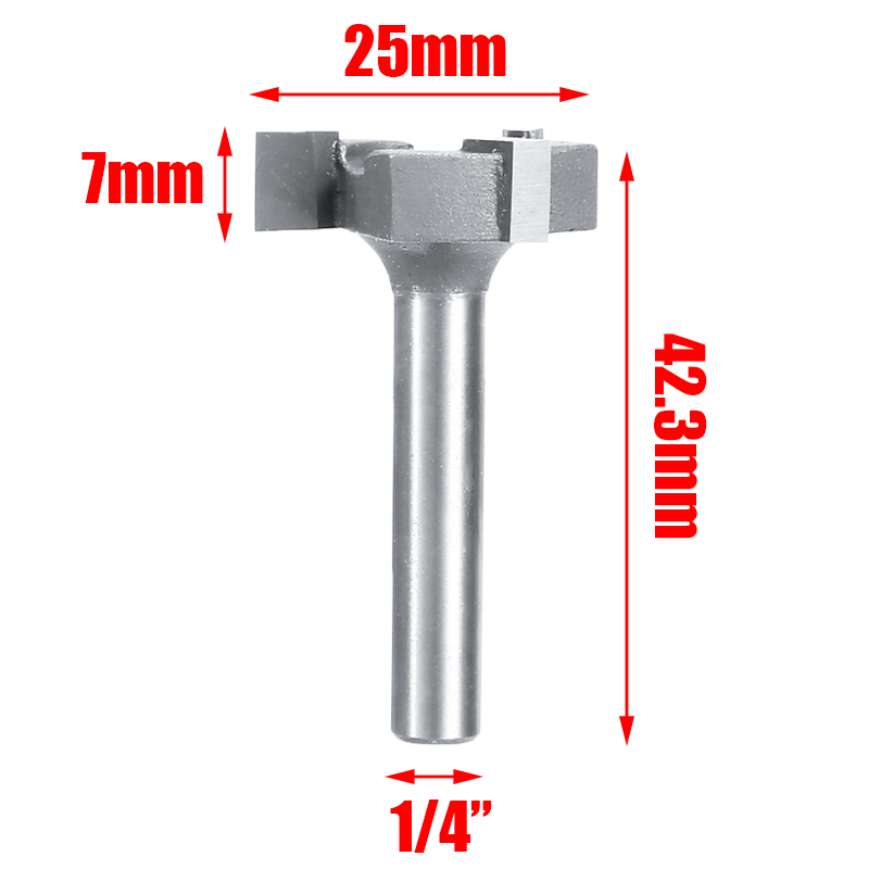 Durable 1/4 Inch Shank Carbide Woodworking Milling Cutter Straight CNC Surfacing Router Machine Tools Milling Cutter