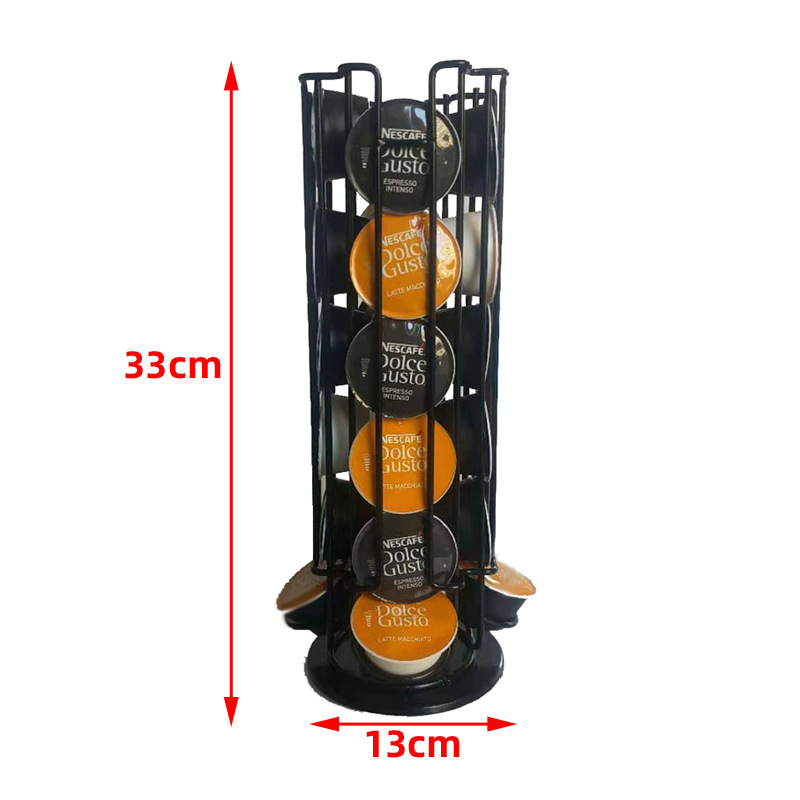 Storage 24PCS Dolce Gusto Stand Display Rack Rotatable Coffee Pods Plating Holder 2020 Fashion Capsule Black High-Capacity Rack