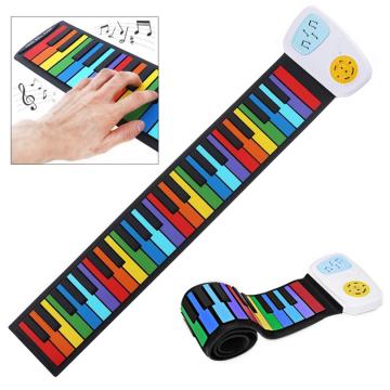 49 Keys Colorful Flexible Beginner Hand Roll Up Piano Gift for Kids Child Silicone Children Gifts Electronic Organ hot