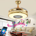 IKVVT invisible fan lamp with Bluetooth audio LED restaurant electric fan lamp modern minimalist living room lamp remote control
