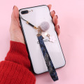 2020 New Design 1 Piece High Quality Fashion Flowers Fans Plush Balls Pendant Mobile Phone Strap Cute Key Chains Lanyard