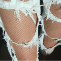 Women's Fishnet Elastic Stockings Fashion Diamond Mesh High Waist Stocking Crystal Rhinestone Design Long Female Stockings