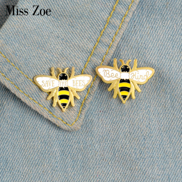 Save the Bee Kind Enamel Pins Custom Bee Brooches Lapel Pin Shirt Bag Badge Nature Animal Jewelry Gift for Kids Friends