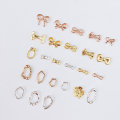 100pcs/lot 3d Rose gold Sliver Bow flower alloy metal rivet nail art decorations supplies nails decor accesoires jewelry charms