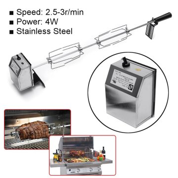 82cm Automatic BBQ Grill Rotisserie Electric BBQ Motor Spit Roaster Rod Meat Fork Outdoor Camping Cooking Tools 220-240V 4W
