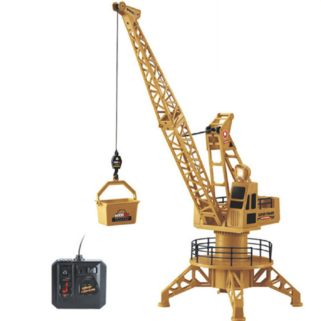 Remote Control Cranes Kids Boys Radio Remote Controlled RC Tower Cranes Construction Site Vehicle Toy Children Birthday Gift