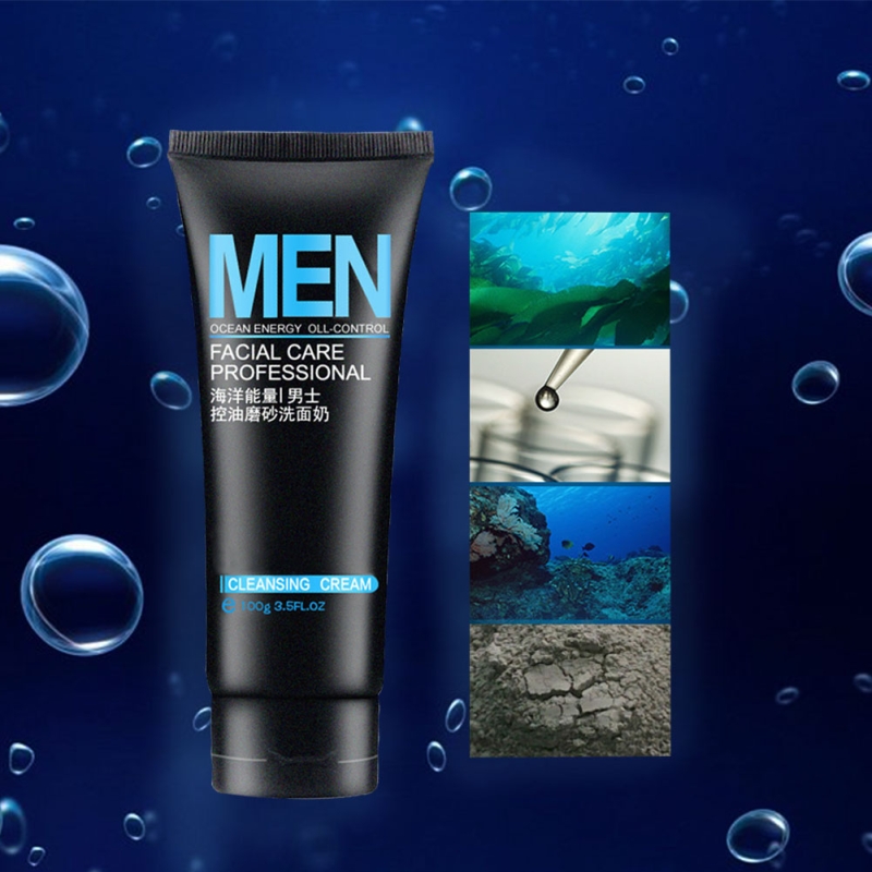 LAIKOU Men Facial Cleanser Face Washing Moisturizing Man Skin Care Oil Control Blackhead Remove Deep Cleansing Scrub