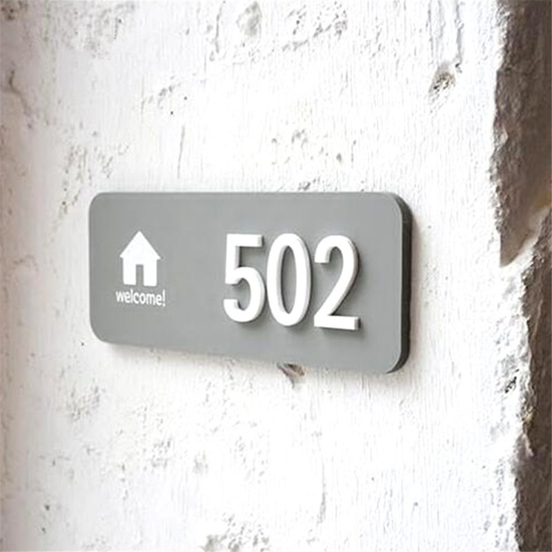 Home Use Door Numbers Signs Modern House Number Acrylic Signage Apartment Digital Plate Address Plaque Custom Sign