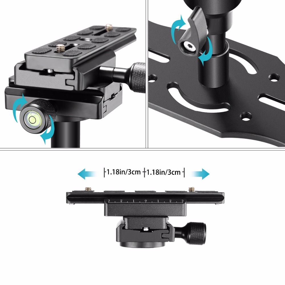 Neewer Aluminum Alloy Handheld Stabilizer with Quick Shoe Plate