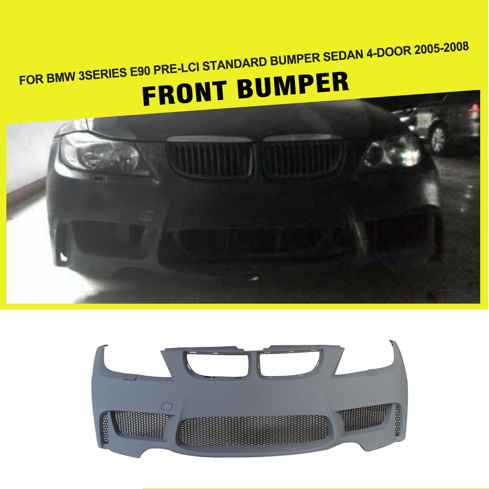For BMW E90 Sedan 4-Door 2005 - 2008 Front Bumper 1M Style PU Unpainted Primer Auto Car Body Kit