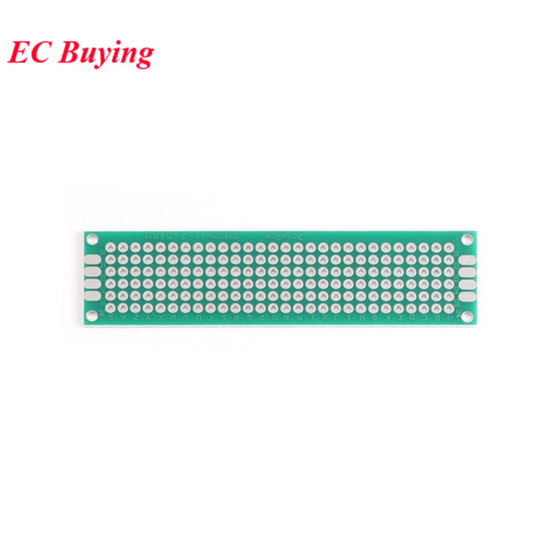 5pcs 2x8cm Double Side Prototype PCB Universal Printed Circuit Board DIY For Arduino 2.54mm Glass Fiber 2*8cm 20x80mm 20*80mm