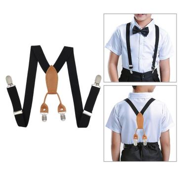 2019 New Fashion Kids Leather Suspenders Children Elastic Braces