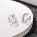 S925 Standard Sterling Earrings Female Korean Small Fresh Plum Antler Earrings Cute Animal Ear Jewelry