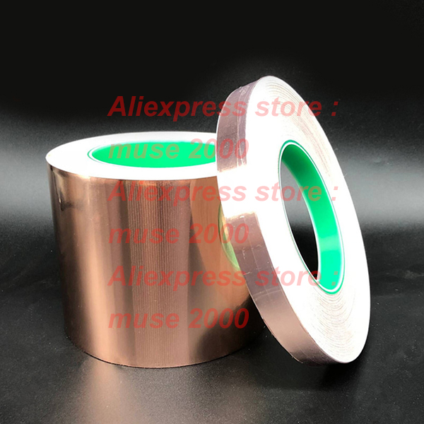 2 sides conductive Brass adhesive tape 0.15mm copper sheet glue backed film board Shielding signal phone PCB conductivity