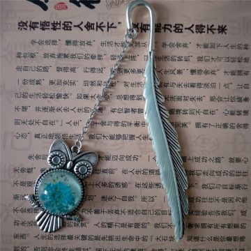 1pc Luminous Glow In The Dark Silver Copper Feather Shape Owl Bookmarks Creative Gift Cute School Supplies Bookmarks For Books