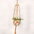 Nature Home Gardon Stock Nature Small Fresh Flower Pot Holder Creative Hanging Basket Handcrafted Braided Rope Plant Hanger