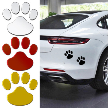 2Pcs/Set 3D Car Sticker Cool Design Paw Animal Dog Cat Bear Foot Prints Footprint Decal Car Stickers Silver Red Black Golden