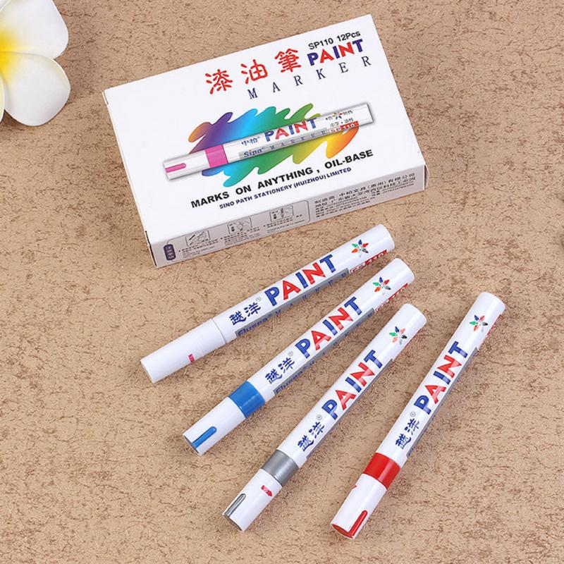 Colorful Waterproof Pen Car Tyre Tire Tread CD Metal Permanent Paint Markers Graffiti Oily Marker Pen Marcador Caneta Stationery