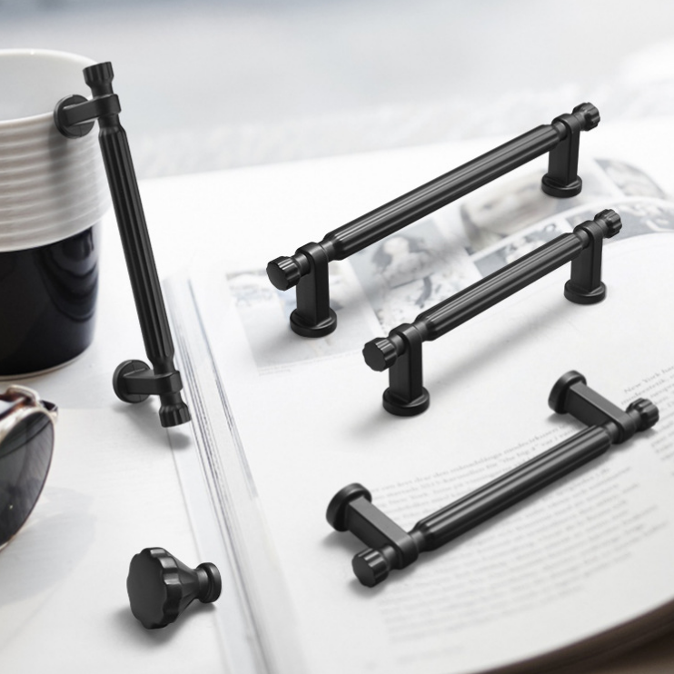 black wardrobe handles