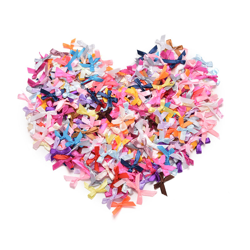 100pcs Mini Satin Ribbon Flowers Bows Gift DIY Craft Wedding Decoration Ornament