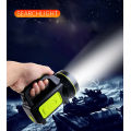 Portable searchlight rechargeable spotlight 500m range hunting lamp with side light powerful LED flashlight lantern