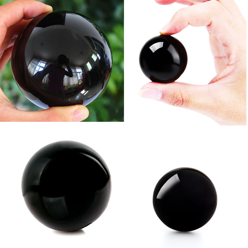 40mm/50mm Crystal Ball Asian Rare Black Obsidian Sphere Crystal Ball Healing Stone Decor Feng Shui Natural Quartz Sphere Healing