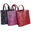 Women Foldable Shopping Bag Printed Non-Woven Thick Handbag Casual Large Capacity Lace Nonwoven Market Bags