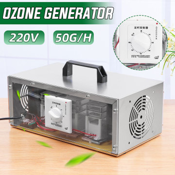 50g/h 220V Ozone Generator Ozonator ionizer O3 Timer Air Purifiers Vegetable Meat Fresh Purify Air Water Air Purifiers EU plug