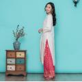 New Woman Fashion Ethnic Styles Sets Cotton Print India Kurtas Three Quarter Sleeve Long Top Pant