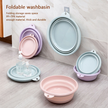 Portable Folding Washbasin Household Plastic Laundry Tub Travel Thickened Large Wash Basin Plastic Bathroom Supplies