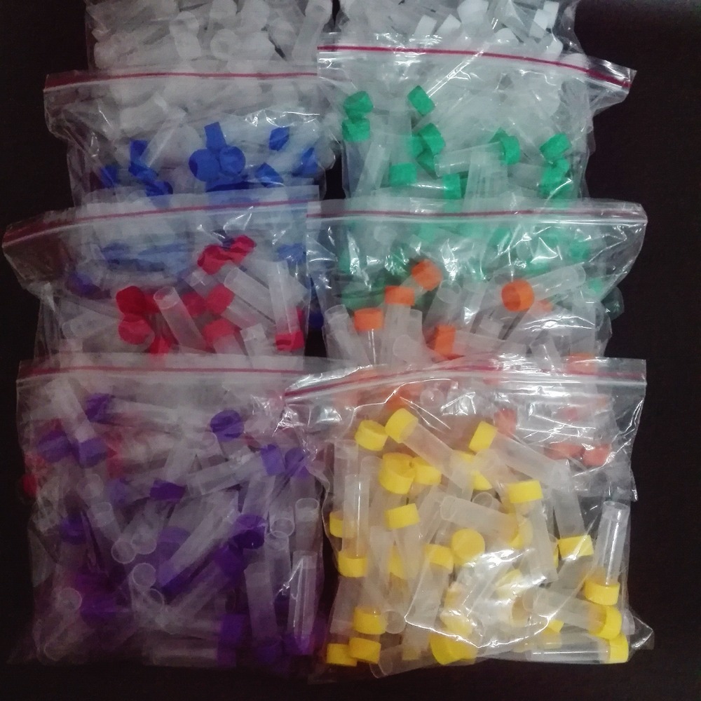 5 ml freezing tubes centrifuge tube Cryotube with colorful screw cap 50 piece