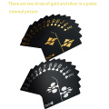 100% Plastic Cards Poker Gold Foil Plated Poker Black Playing Cards Waterproof PVC Magic Plastic Cards Baralho Deck Gambling