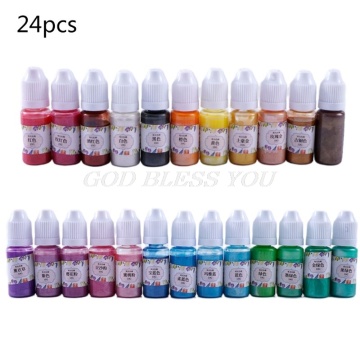 24 Colors Epoxy Pigment UV Resin Coloring Dye Liquid Colorant Glitter Fillings for DIY Handmade Jewelry Making Crafts