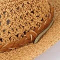 GEMVIE Cowboy Hat Summer Hats For Men Women Paper Straw Woven Wide Brim Hollow Out Straw Hat Wind Lanyard Unisex Beach Sun Hat