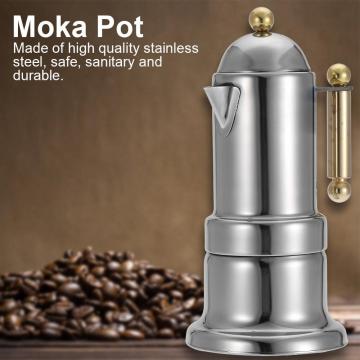 2020 New Stainless Steel Moka Pot Stovetop Espresso Coffee Maker with Safety Valve 4 Cups Coffee utensils Kitchen Tools