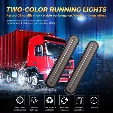 2pcs LED Trailer Truck Brake Light IP68 3 In1 Neon Halo Ring Tail Brake Stop Turn Light Sequential Flowing Signal Light Lamp