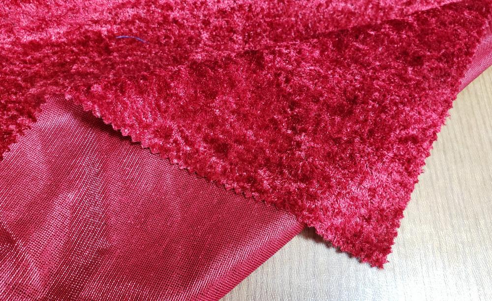 Warp Knitted Velvet Fabric Red Back