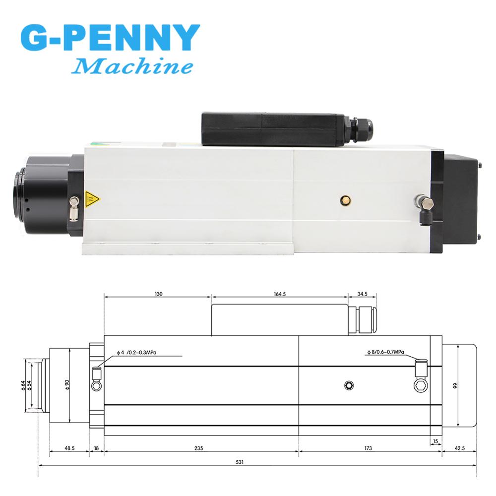 6.0kw ATC spindle Automatic Tool Change Spindle 220v / 380v air cooled spindle motor instead of 4.5kw ATC for woodworking router