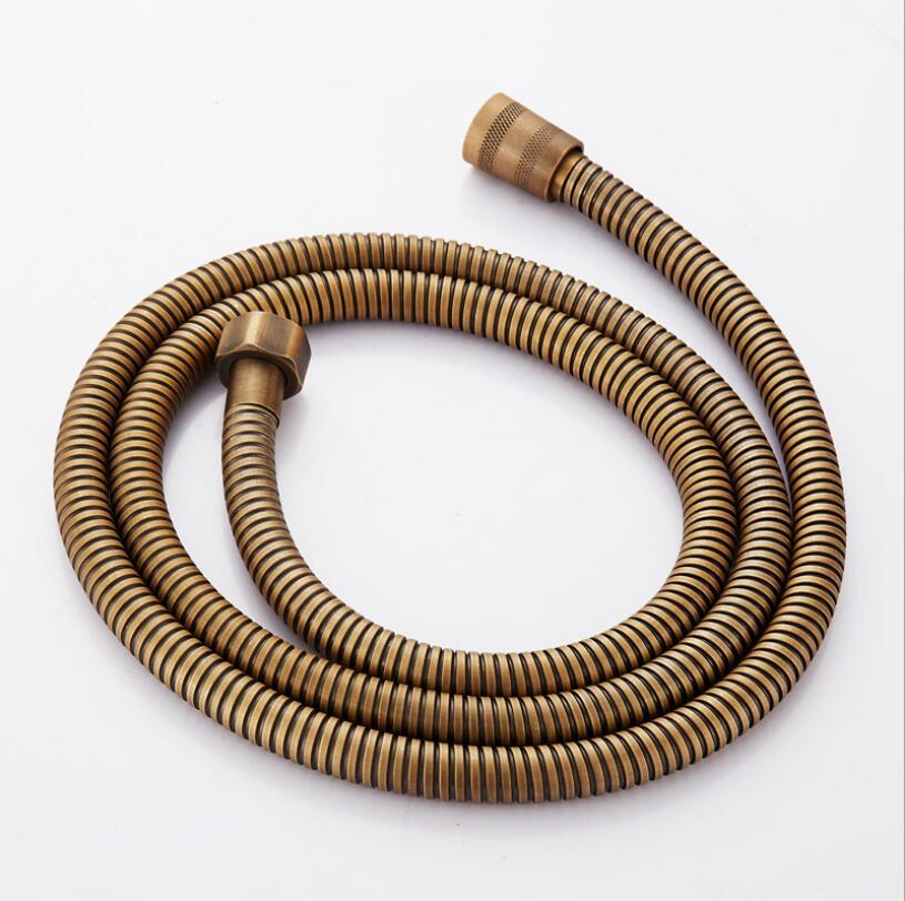 Antique bronze/gold/chrome 1.5M Shower Hose Plumbing Flexible Stainless Steel Double Interlocked Bathroom Water Plumbing hoses