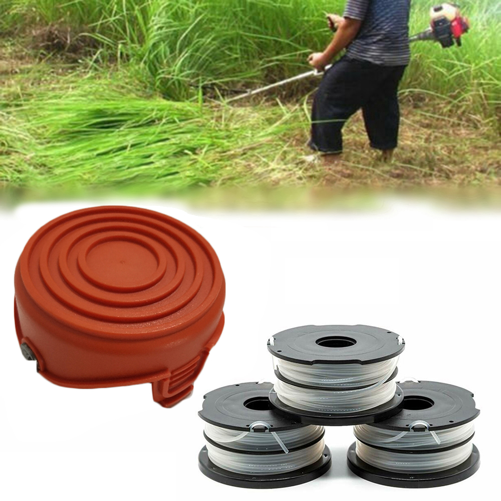 1*Strimmer Spool Cover + 3*Spool And Line For Black & Decker GL315 GL350 GL650 Line String Trimmer Spool