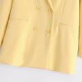 Wixra Women's Blazer Autumn Blazer Double-breasted High Street Long Sleeve Coat Autumn Spring Outerwear
