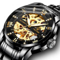 2020 New Fashion Men's Watch Business Stainless Steel Waterproof Sports Luminous Hollow Mechanical Watches Relogio Masculino