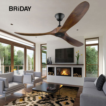 56 60 inch DC ceiling fan industrial vintage wooden ventilator with no light Remete control decorative blower wood retro fans