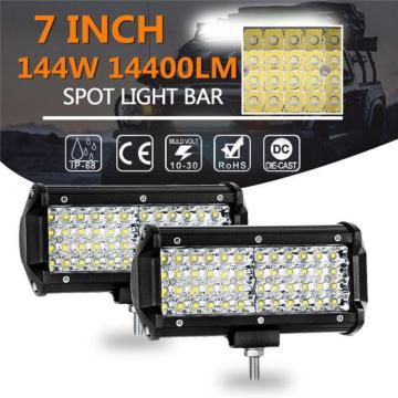 1/2 Pcs 7 Inch 144W 48LED Work Light Bar Spot Beam Driving Fog Lamp Off-Road Tractor 4WD Car Accessories Led Auto Dropshipping