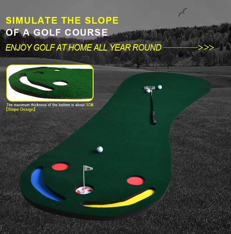 Par 3 Golf Putting Green Mat-Indoor & Garden Using- Putting Practice- Golf Training Accessories5