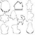 10pcs Cookie Tools Cutter Mould Biscuit Press Icing Set Stamp Mold Dessert Tools Christmas Kitchen Gadgets Wholesale Lot