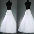Womens A-Line 1-Hoop Fishtail Petticoat Bridal Full Length Layered Ball Gown Slips Tulle Crinoline Underskirt for Wedding Dress