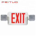Double sided exit sign with twin lamp heads